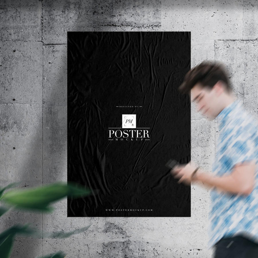 混凝土墙纸海报样机