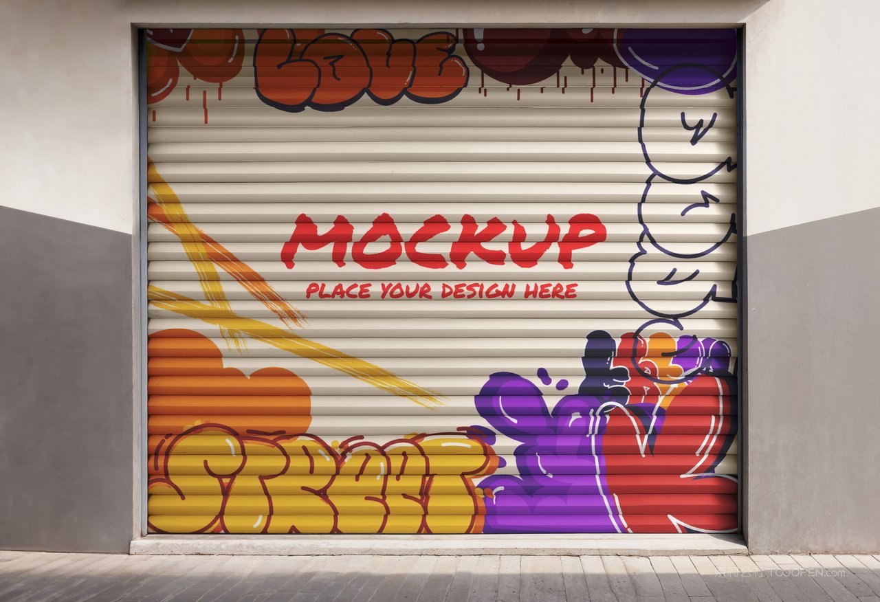 【2292期】卷帘门涂鸦展示样机 (16)