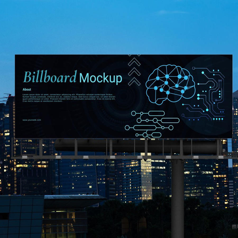 大型户外广告牌样机