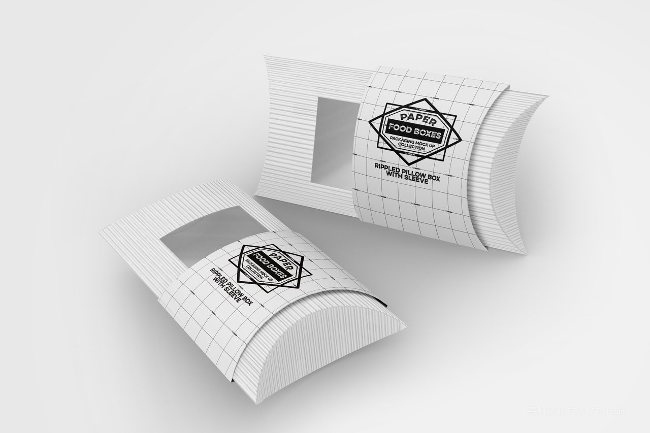 鸡肉卷面包店品牌食品纸质包装贴图样机 (4)