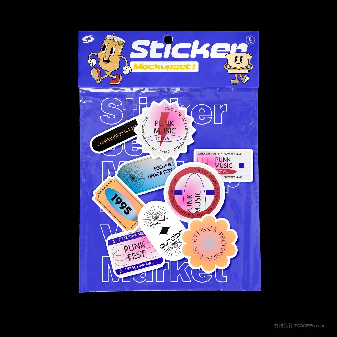 塑料袋贴纸样机素材