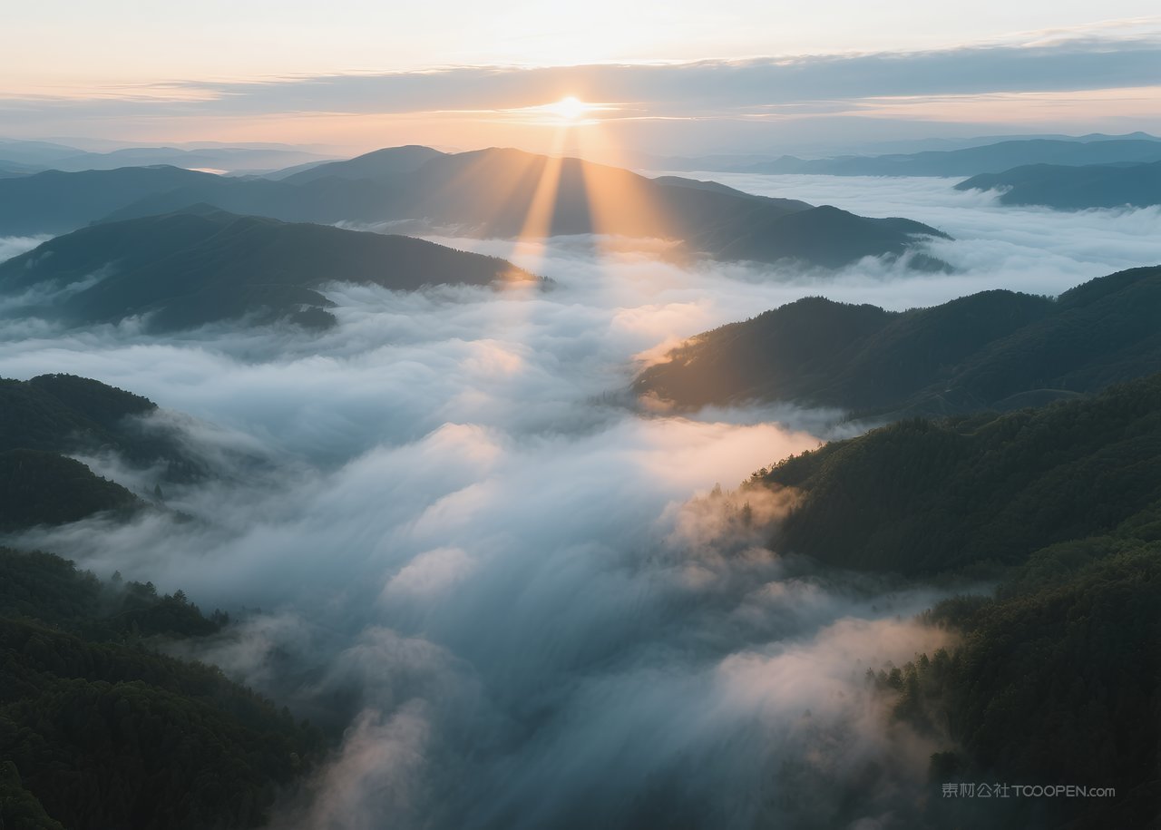 自然景观云层天空日落落日唯美风景云彩