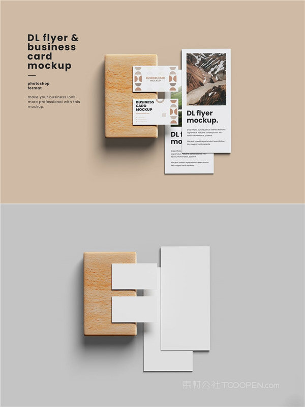 dl传单和名片样机