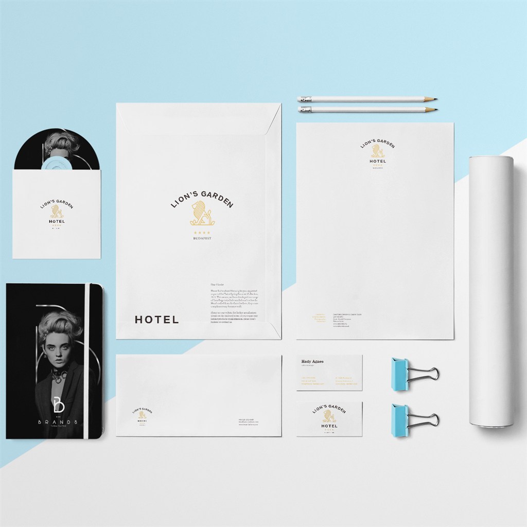 高档酒店品牌vi样机模板