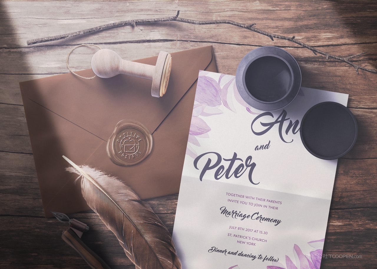 写信欧式信封场景样机