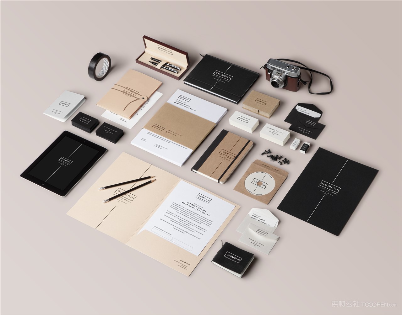 黑胶带笔盒名片笔记本ipad单页DM单宣传单封套光盘封面贺卡橡皮擦样机