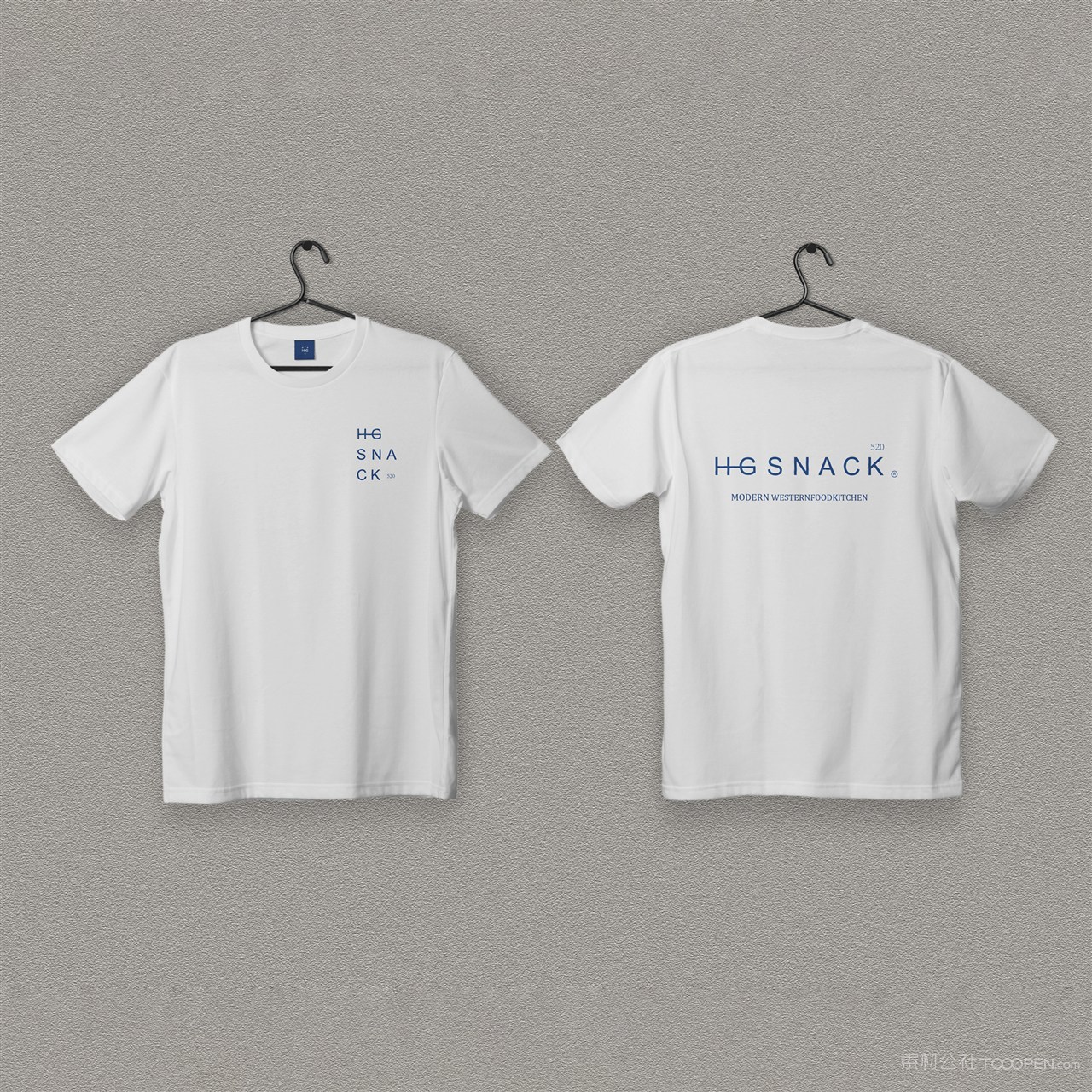 甜品店VIt恤正反面贴图样机