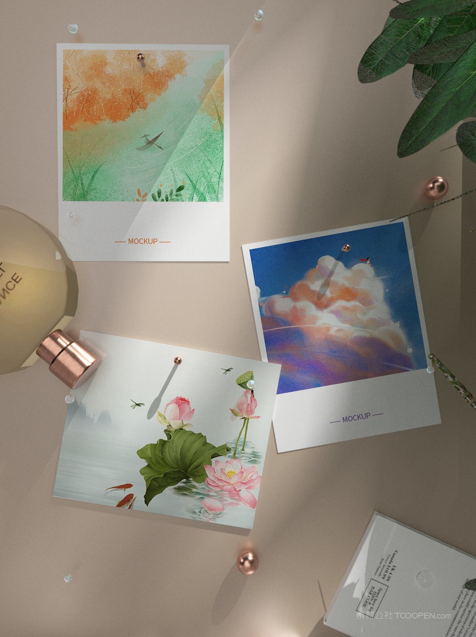 中国文创照片名信片墙面装饰照片样机