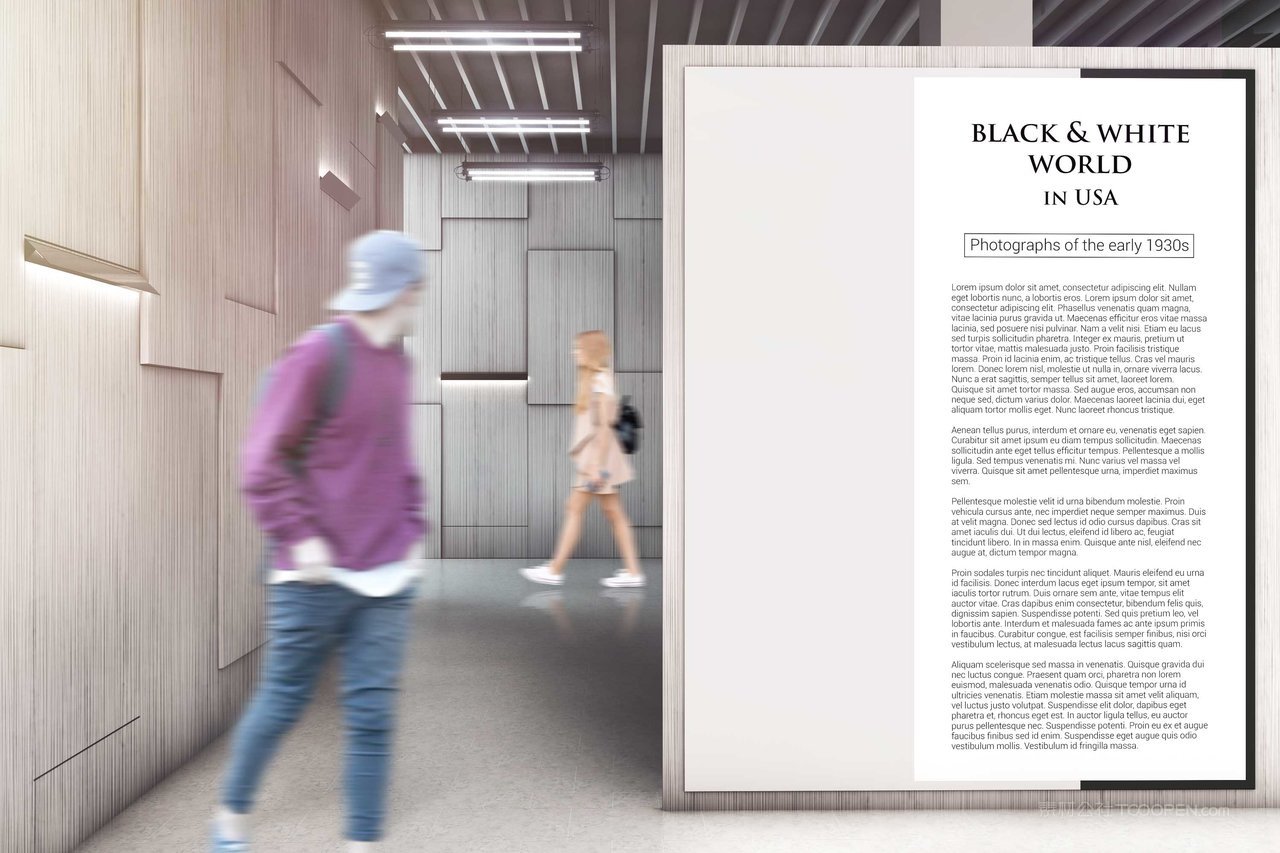 展览馆桁架海报样机