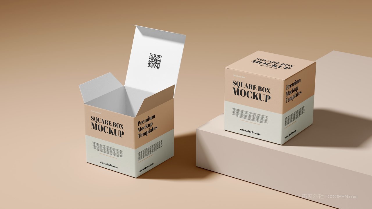 【2157期】正方形产品包装盒纸盒盒子外观设计vi效果展示样机素材 (6)
