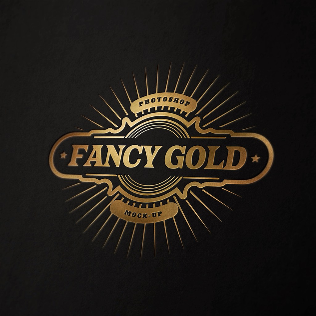 金色标志LOGO样机贴图