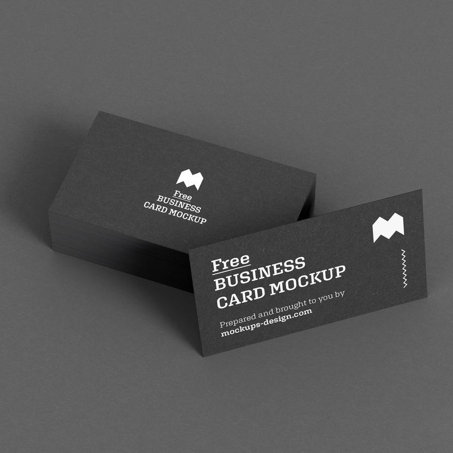 简洁黑色商务名片场景样机 (4)