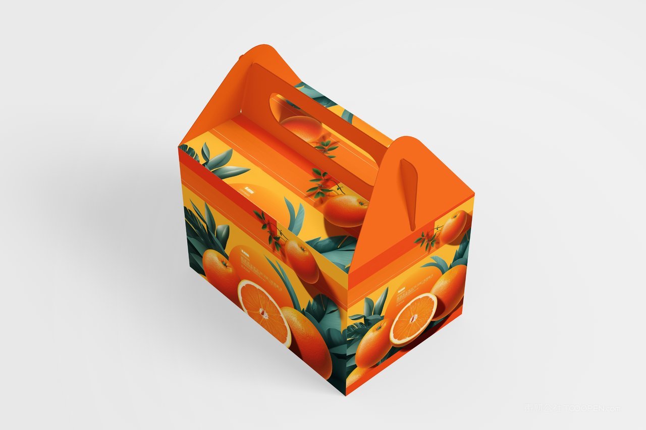 【2193期】手提橙子包装箱展示样机 (1)