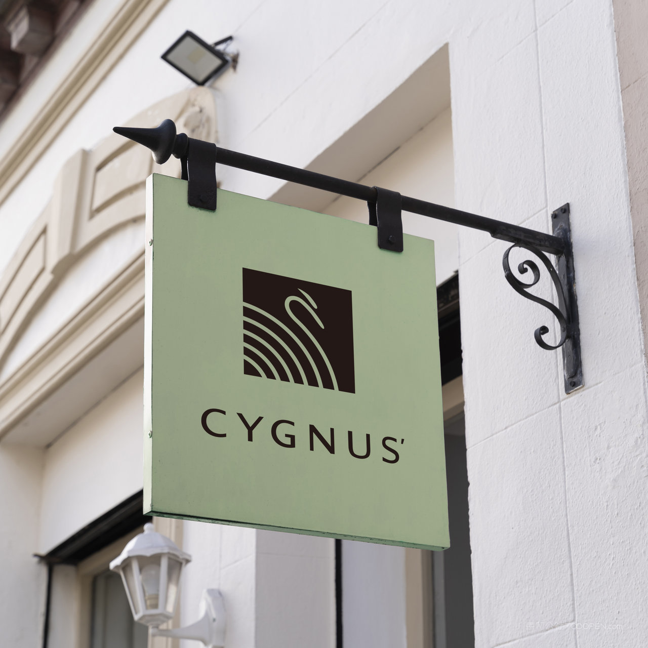 方形复古店招贴图样机