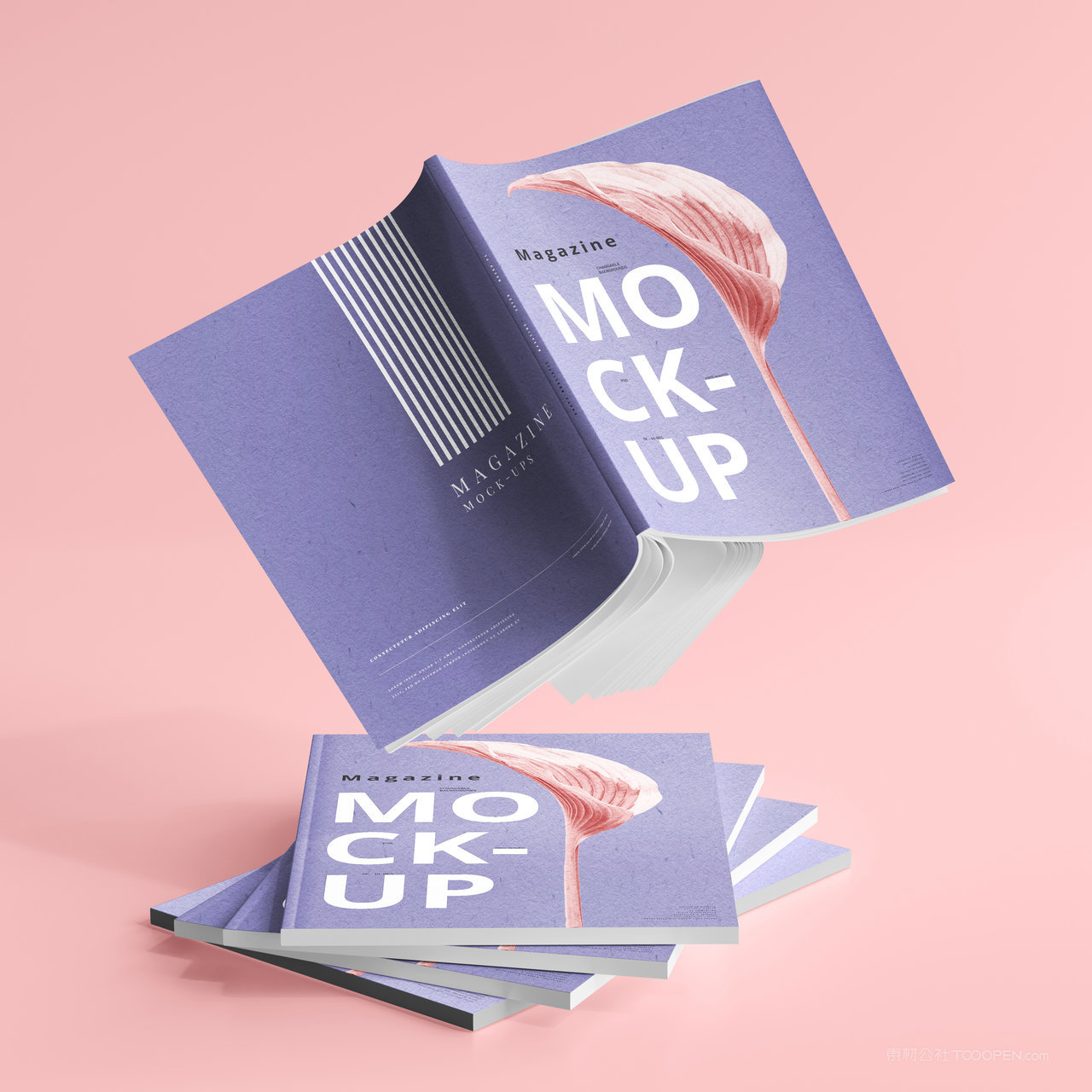 悬浮的书籍正反面贴图样机