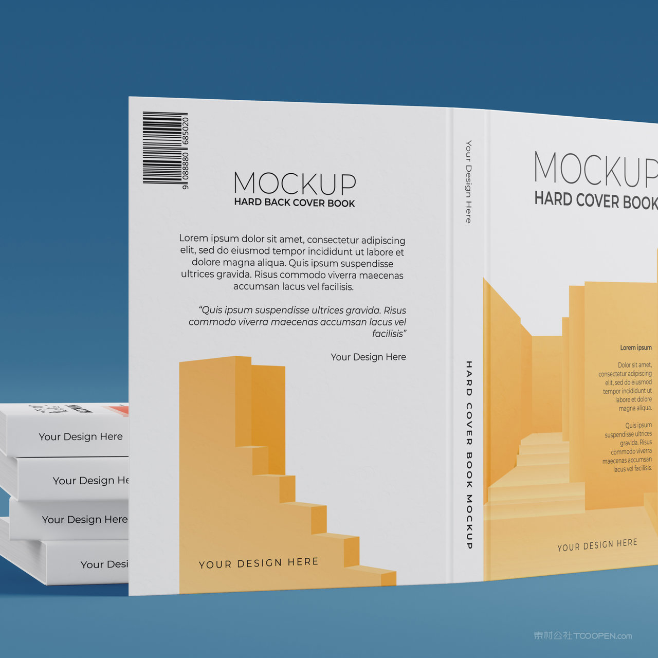 展示书本封面封底贴图样机