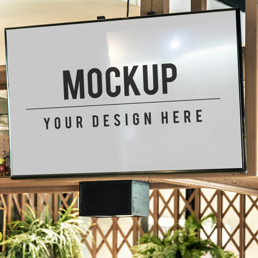 室内logo形象牌咖啡馆logo样机花房花店logo样机