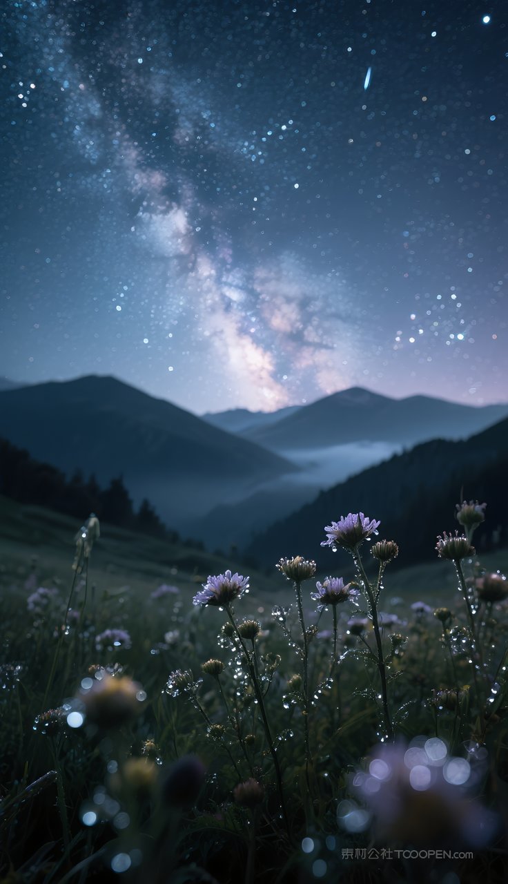 夜晚星空自然景色风景夜空天空