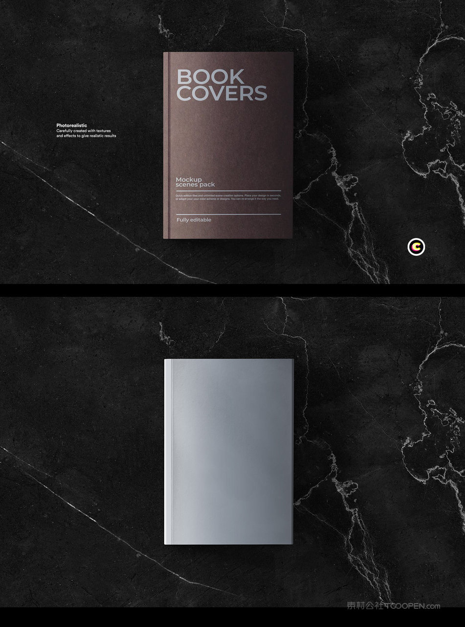 翻开的多页书本照片场景样机 (3)