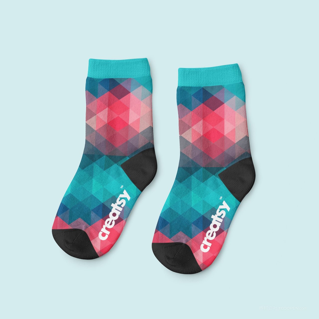 运动长袜子运动袜图案展示样机 (2)