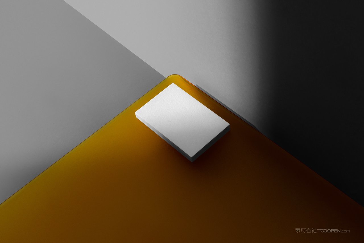 桔色商务黑光影A4纸vi品牌样机