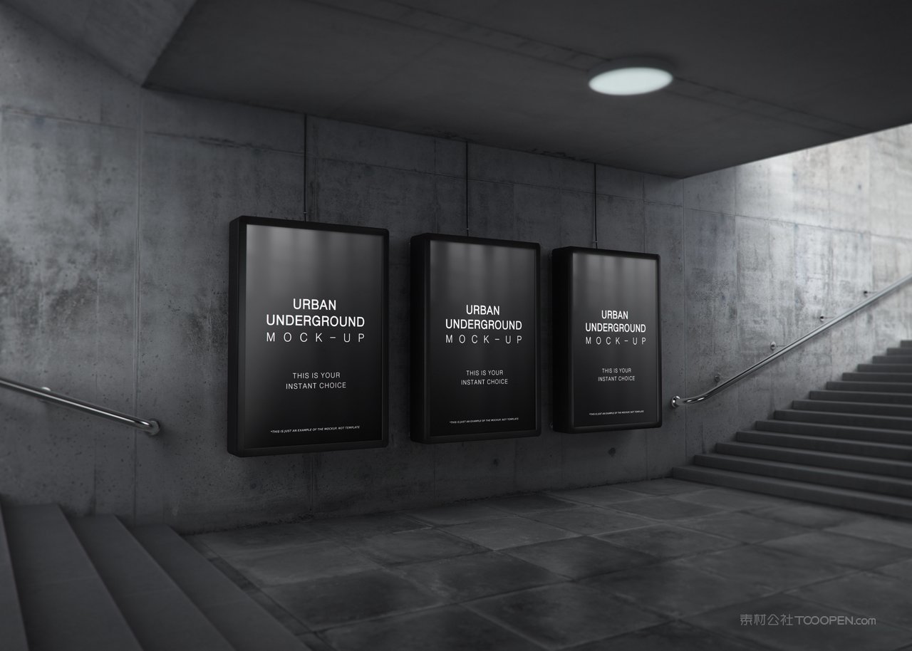 地铁地下通道车站灯箱ps样机 (4)