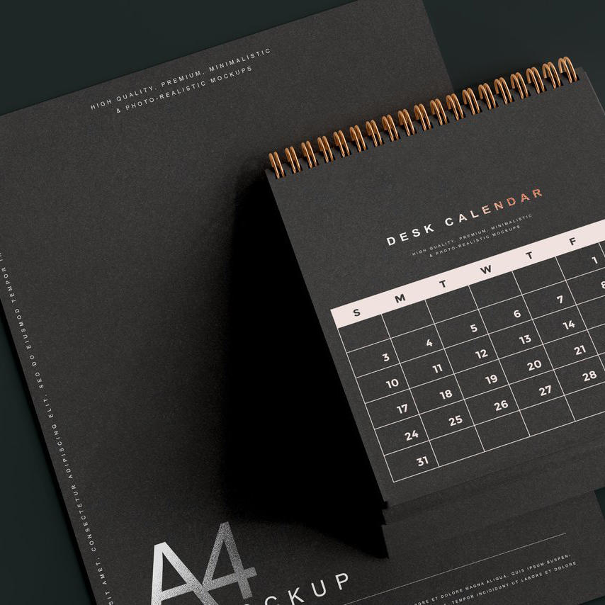 商务黑色台历日历样机 (10)