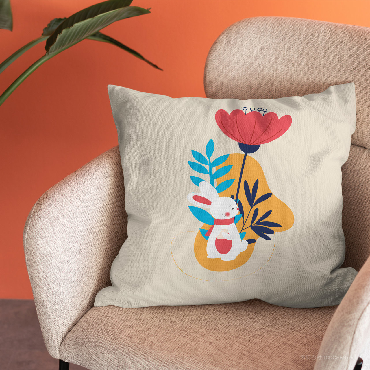 沙发上的靠垫抱枕贴图样机