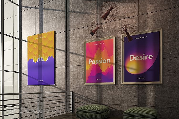 画廊展览艺术海报样机