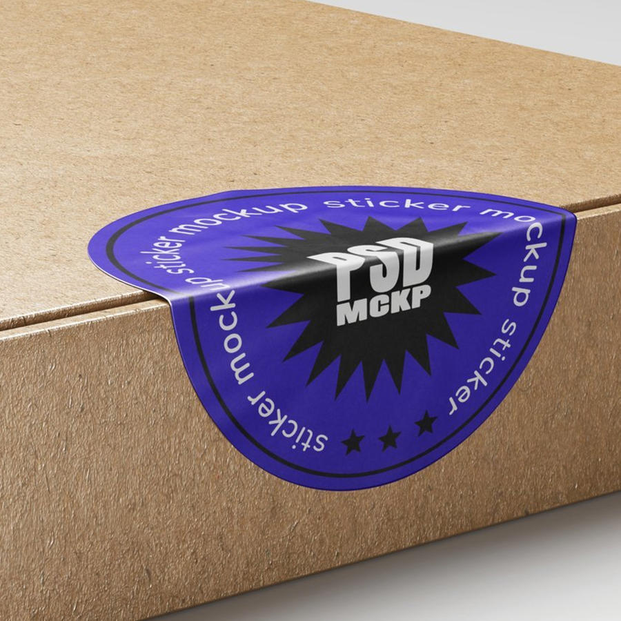 盒子圆形贴纸样机