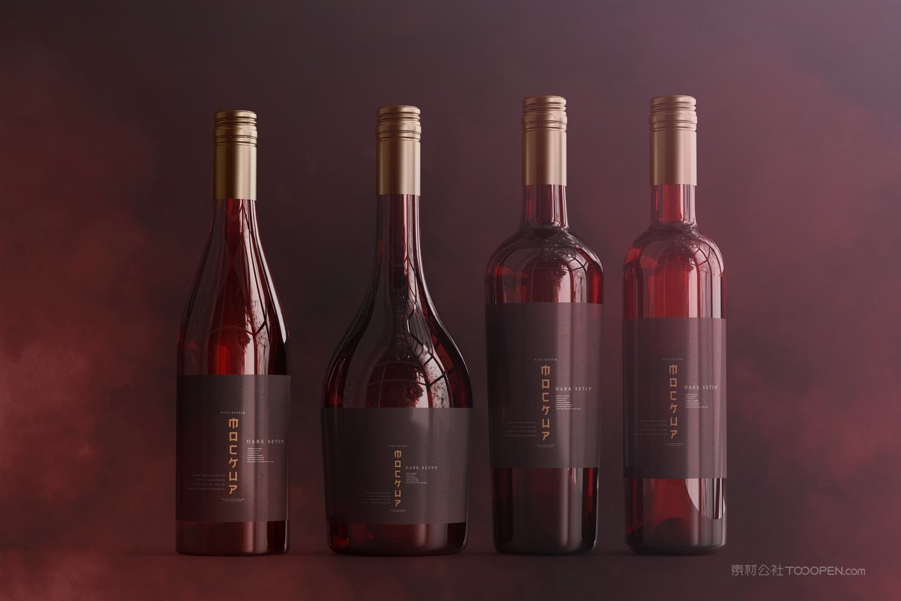 红酒葡萄酒瓶贴外包装效果图vi展示样机 (17)