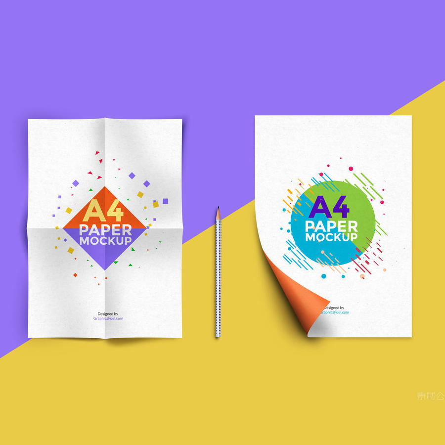 宣传单海报折痕展示样机