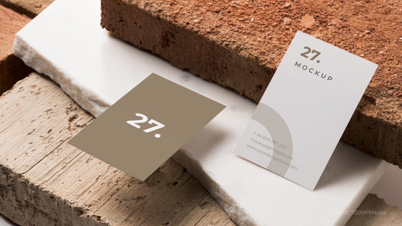 高档轻奢两张名片光影场景样机