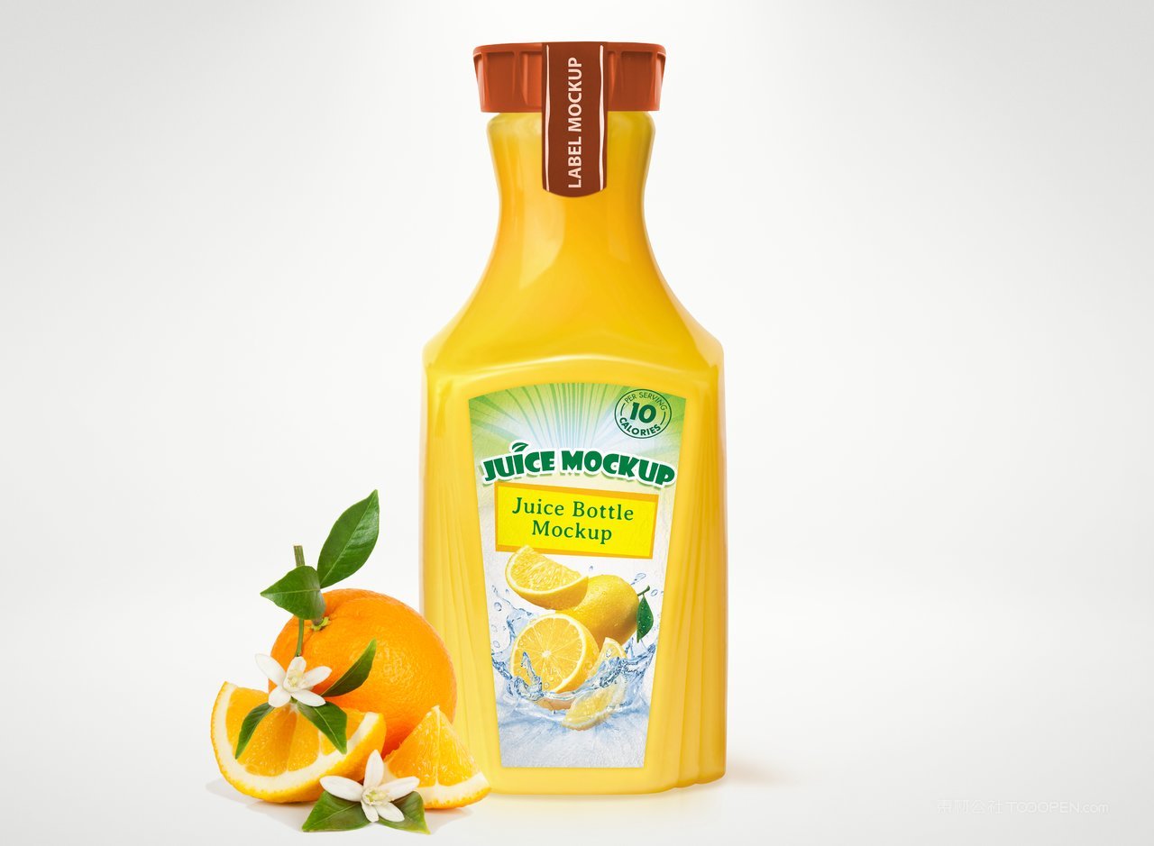 黄色果汁瓶包装样机 (2)