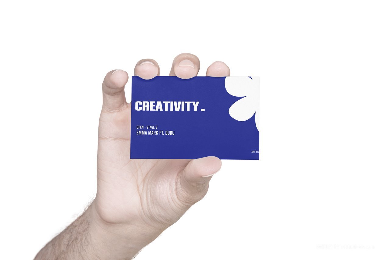 品牌VI形象展示样机手拿名片