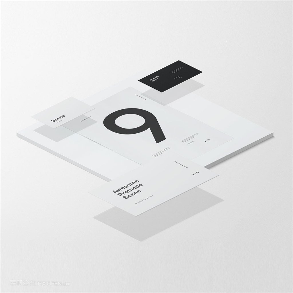 白色简约文艺桌面VI样机