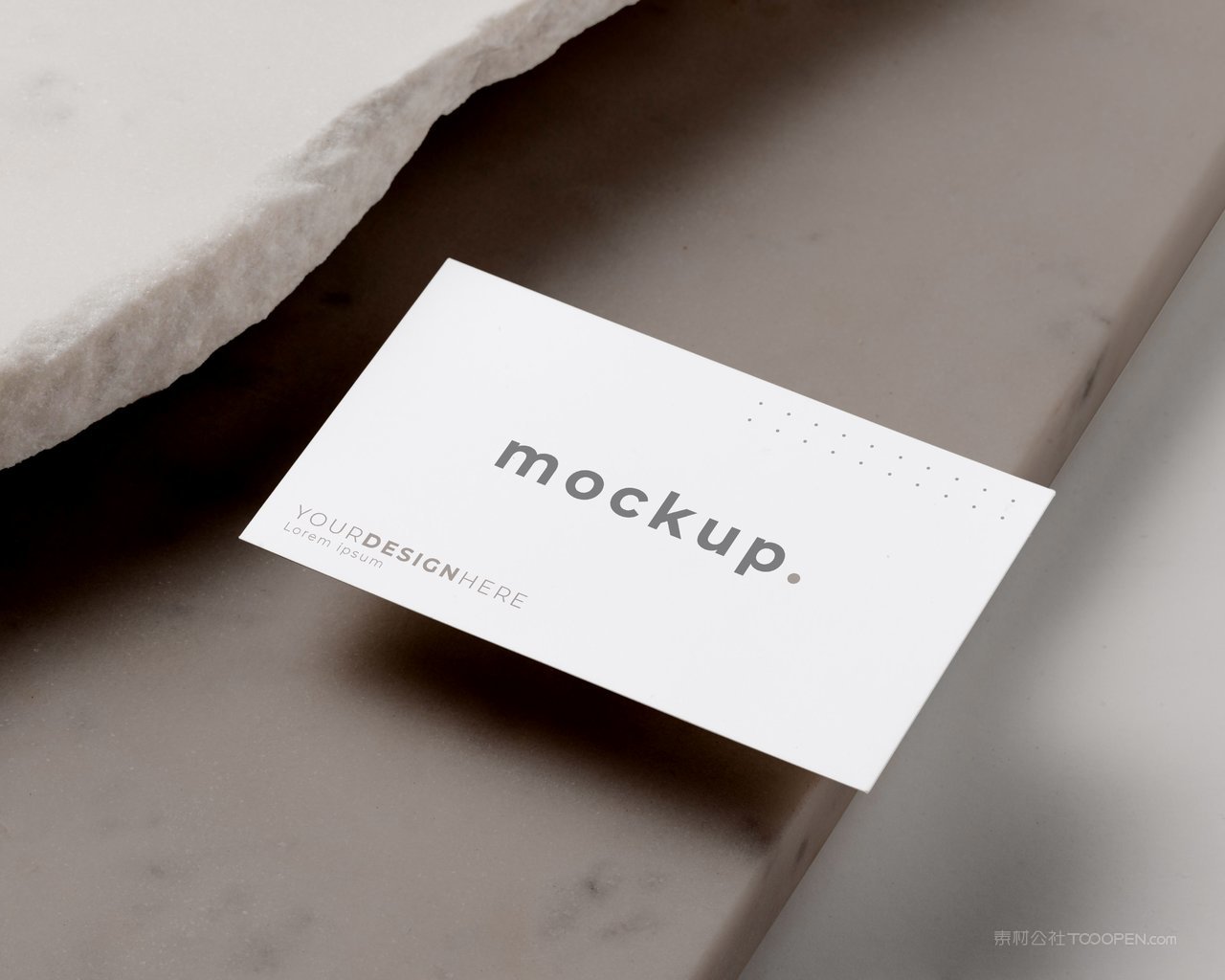 高档轻奢白色名片光影场景样机