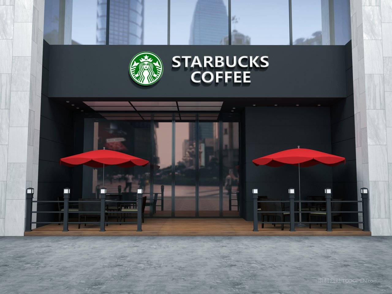 高档黑色店铺门头智能贴图样机 (3)