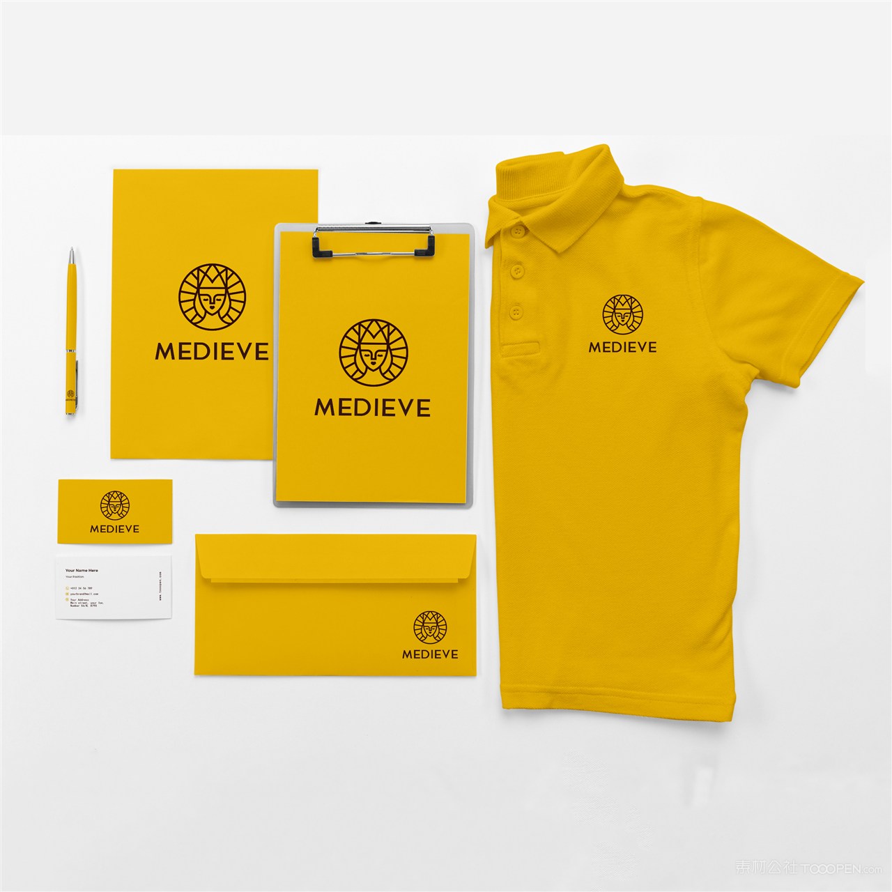 咖啡店vi工作服名片信封样机