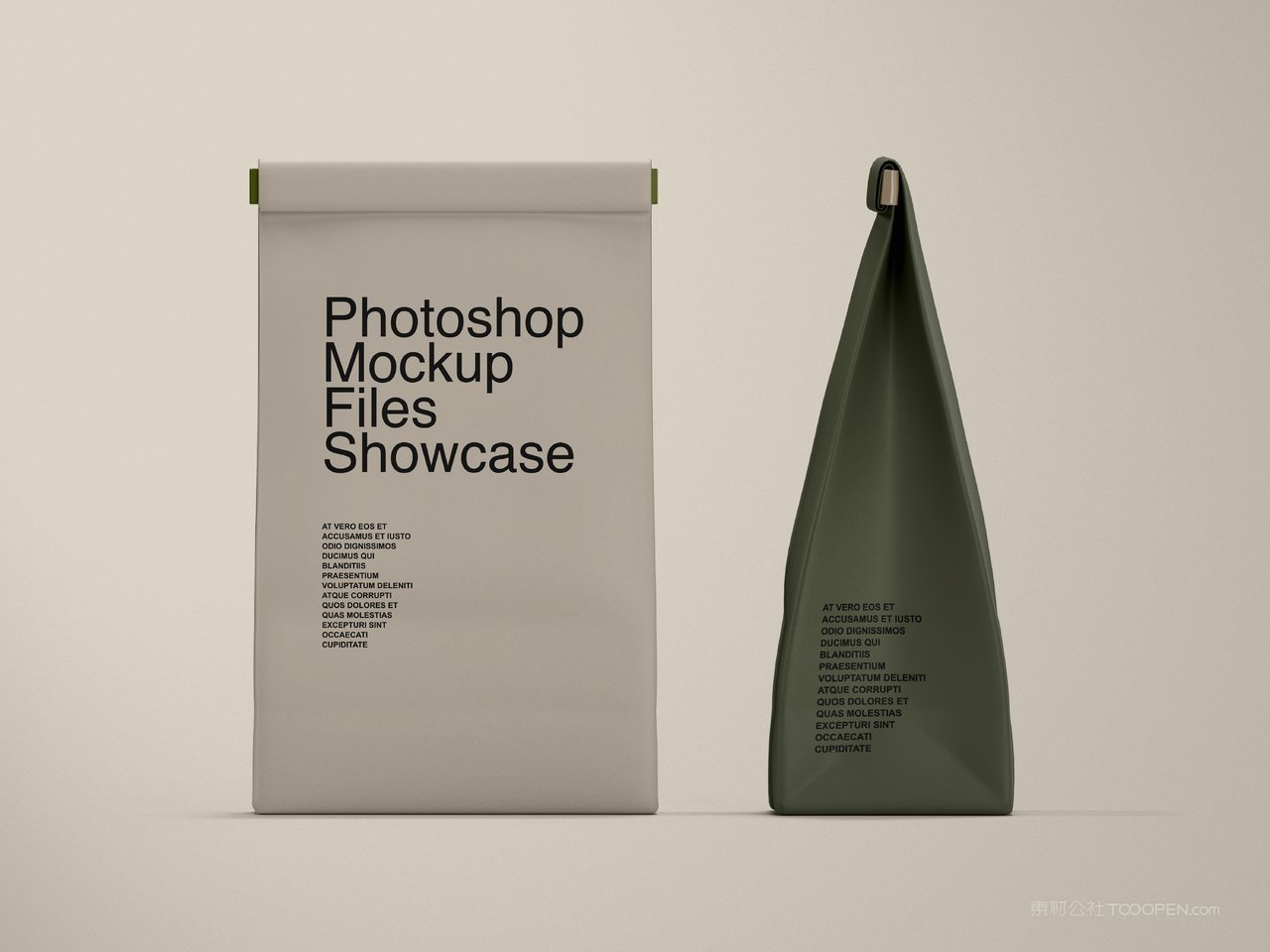 高级咖啡品牌自封口密封纸袋样机 (2)