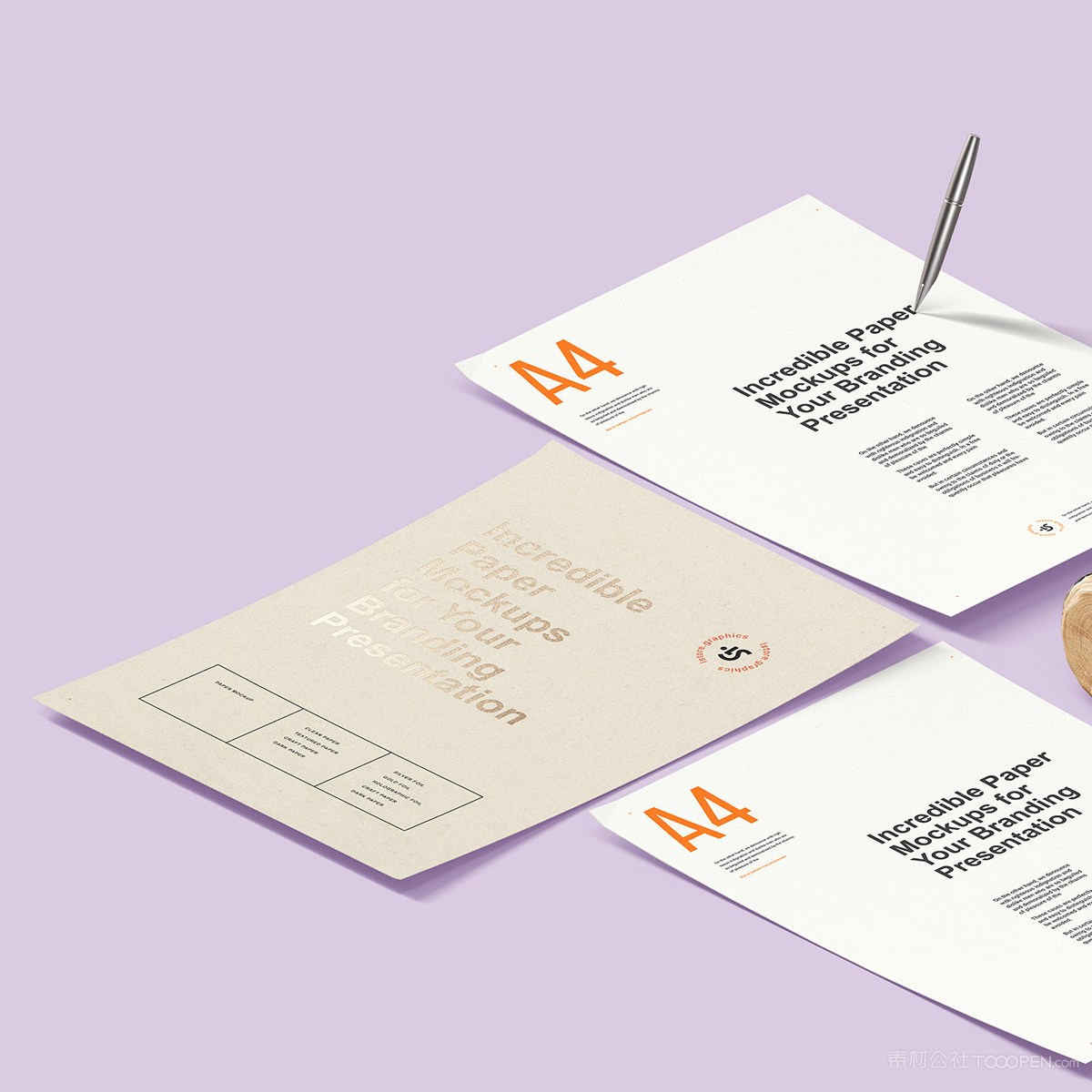 3张a4宣传单样机模板