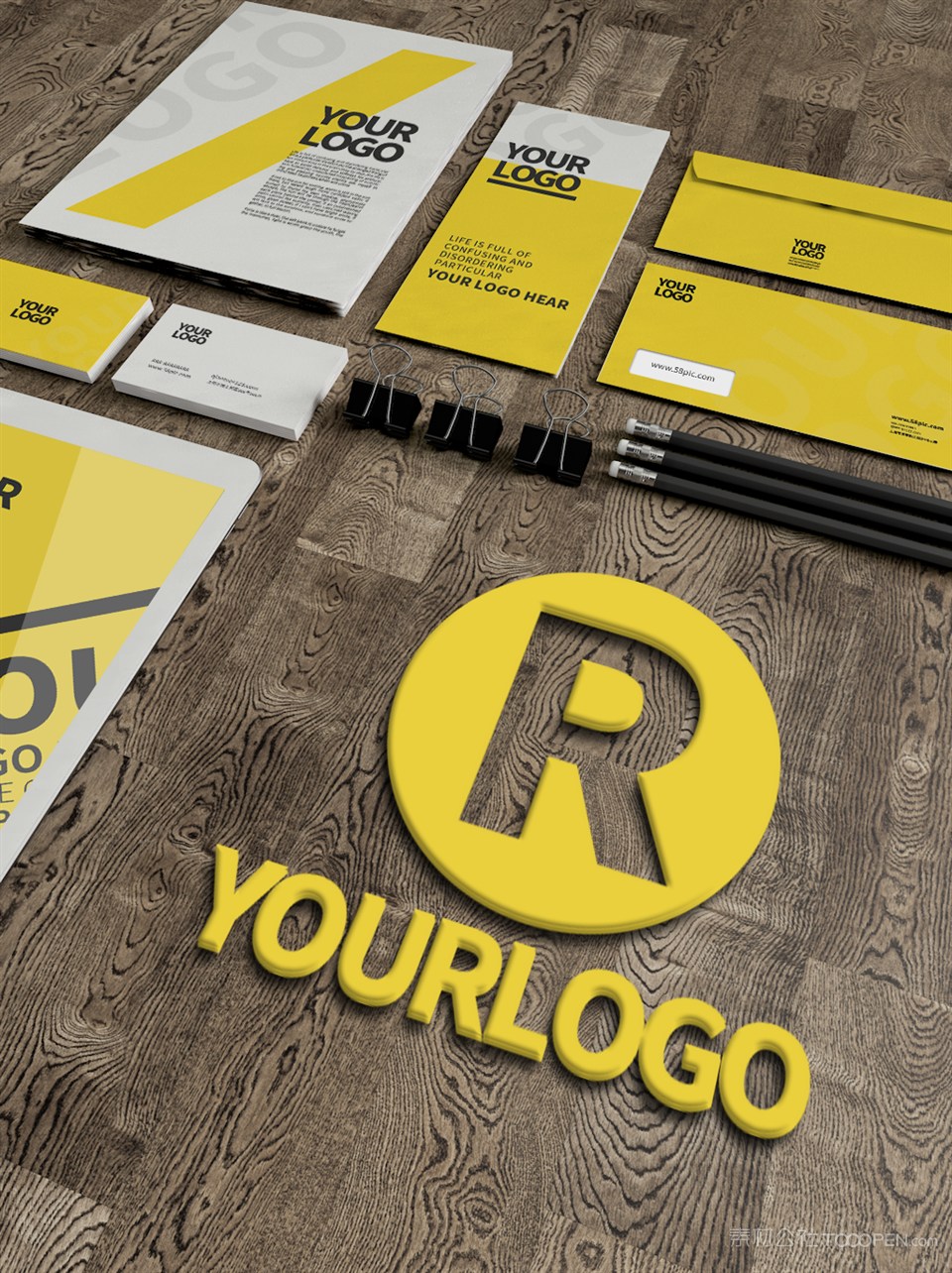立体logo办公用品vi样机