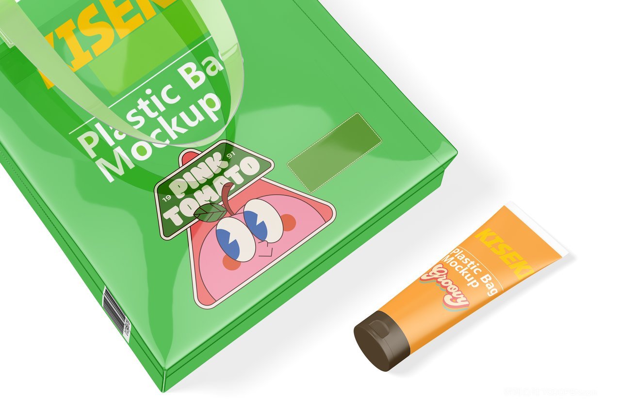 潮流透明塑料pvc手提袋拎袋购物包文创样机 (5)