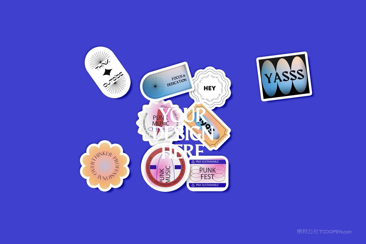 塑料袋贴纸样机模板