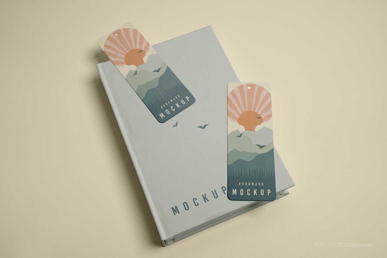 【2162期】圆角书签模型样机 (4)