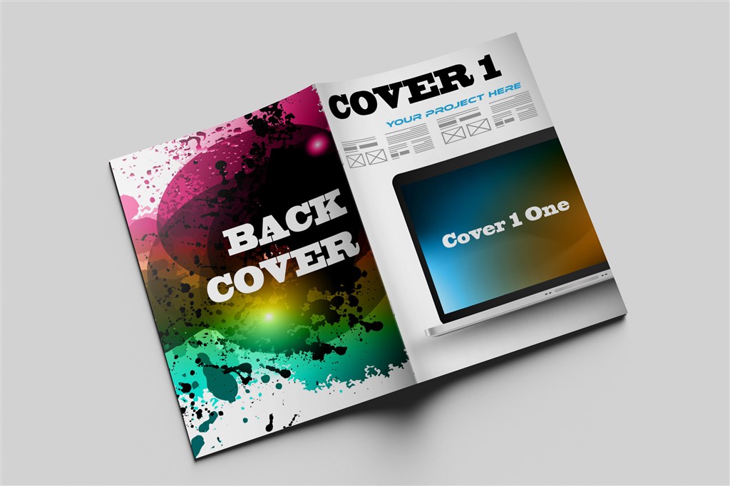 杂志宣传册画册封面封底样机