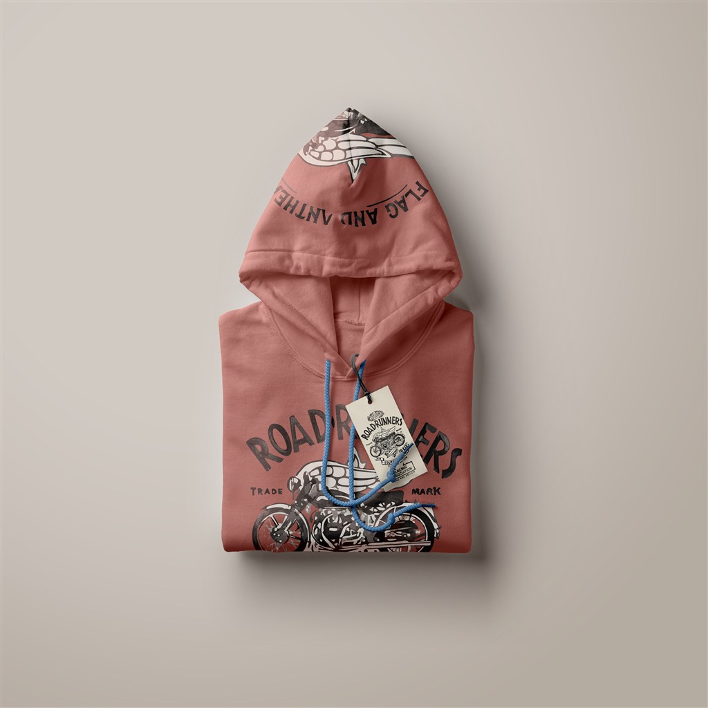 折叠连帽运动衫样机