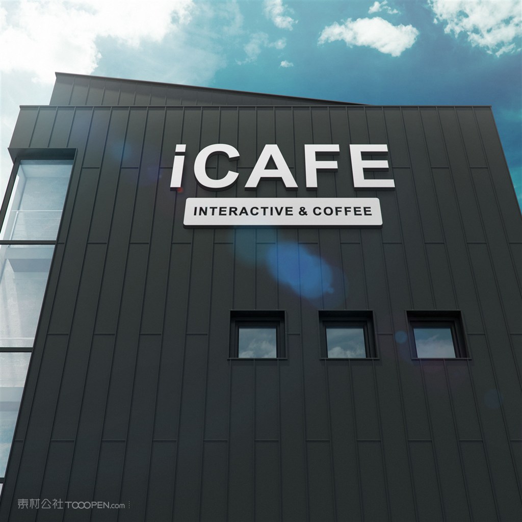 企业公司门头立体标志样机模板