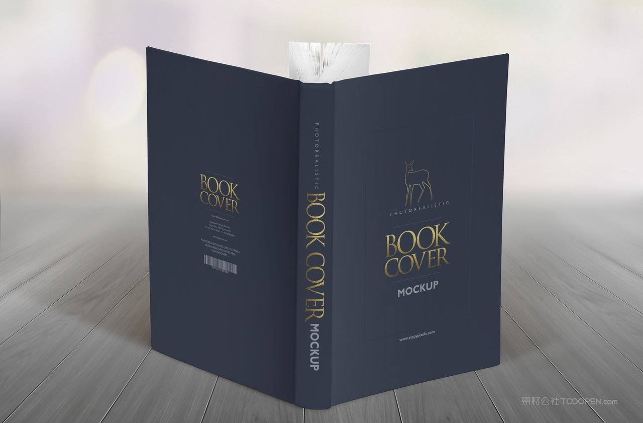 商务蓝book精装书本厚脊书籍场景样机 (3)