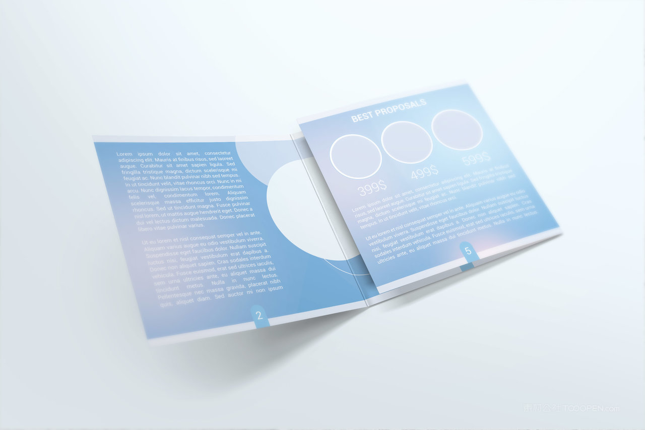 方形三折页样机